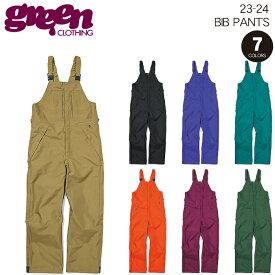23-24 GREEN CLOTHING　BIB PANTS　グリーンクロージング ビブパンツ スノーボードウェア オーバーオール 2024 送料無料