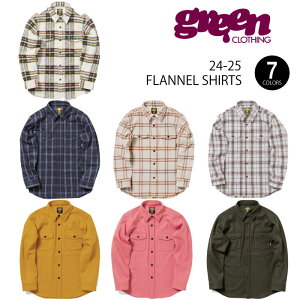 XOK[{Ki] 24-25 E[tlVc O[N[WO GREEN CLOTHING WOOL FLANNEL SHIRTS  wr[EFCgE[lVc 2025 Ki