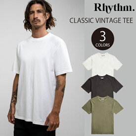 RHYTHM CLASSIC VINTAGE TEE　カラー:WHITE BLACK OLIVE リズム クラシックヴィンテージTシャツ サーフィン ビンテージ 無地Tシャツ ネコポス便