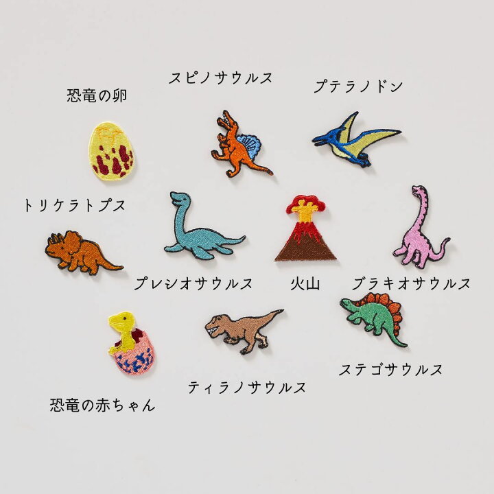 楽天市場】恐竜の刺繍ワッペン ティラノサウルス／ステゴサウルス 