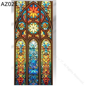 ステンドグラスシール 窓用フィルム 自粘型 裏面粘着 窓目隠し 目隠しシート 教会風 洋風デザイン インテリア 西日対策 リビング ベランダ 玄関 食器棚 喫茶店の装飾用シール 透明感あるお