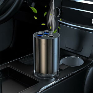 ボタン突起設計搭載 110ml大容量 車用ディフューザー アロマディフューザー 水なし自動噴霧式 静音 充電式 3段階タイマー 3噴霧モード アルミ合金製 コードレス 車用芳香剤 取り付け簡単 ヨ