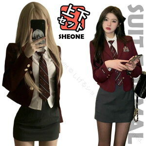卒業式 スーツ 女の子 ブレザー 韓国風 なんちゃって制服 セット 卒服 韓国 子供スーツ 灰色 入学式 卒業式 ピアノ発表会 スーツ 高校生 小学生 フォーマルスーツ レディース ジャケット タ