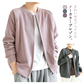 ブルゾン レディース ノーカラージャケット 秋冬 ノーカラーブルゾン アウター ジャケット ノーカラー ジップ ショート丈 カジュアル 長袖 羽織 上着 きれいめ ゆったり シンプル オフィスカジュアル 大人可愛い 春秋 体型カバー オシャレ 韓国風