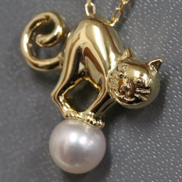 楽天市場】【中古】ミキモト K18パールネックレス 5.4g 猫 イエロー 