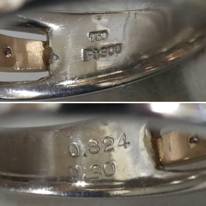 楽天市場】【中古】Pt900/750ダイヤモンドリング D0.824 D0.30 8.7g  