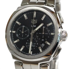 【中古】タグ・ホイヤー リンク キャリバー17 クロノグラフ(CBC2110.BA0603)黒文字盤 41mm ブラック 自動巻き