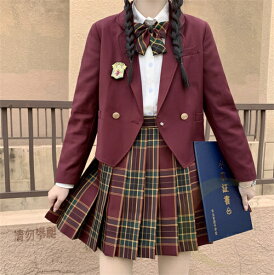 卒業式 スーツ 女の子 5点セット フォーマルスーツ 入学式 子供スーツ jk制服 入学式スーツ 高校生 小学生 小学校 女子高生 XS S M L XL XXL 150 160 キッズ ジャケット ブラウス スーツセット チェックスカート フォーマル 制服