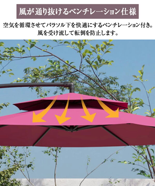 楽天市場】パラソル ガーデンパラソル 大型 風に強い 二層式 (約)直径 