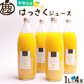 【50%OFF！賞味期限5月13日】はっさく ジュース 1L×4本 【 送料無料 無添加 国産 100% ストレートジュース 八朔 ハッサク 和歌山 】