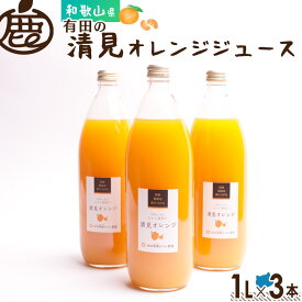 清見オレンジ ジュース 1L×3本 【 送料無料 無添加 国産 100% ストレートジュース 清見 キヨミ オレンジ 柑橘 和歌山 】