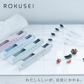 【送料無料】ROKUSEI 六星8本セット【4色×各2本】六角毛 紀州備長炭 歯垢除去 抗菌＜1XR01＞