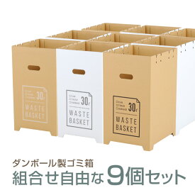 分別　ダンボール製　9個組　ゴミ箱　30L