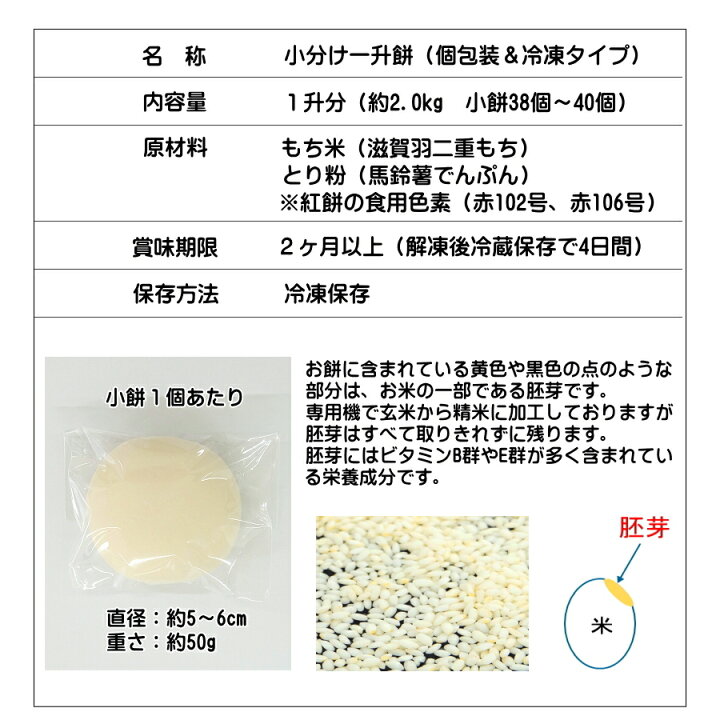 楽天市場 New 小分け一升餅 個包装 冷凍タイプ 北海道 沖縄県へは送料900円加算 最高級の滋賀羽二重もちを使用した美味しいお餅 1 歳お誕生日 御祝 背負い餅 一生餅 プレゼント付 一升餅 １升餅 セット 栄進堂