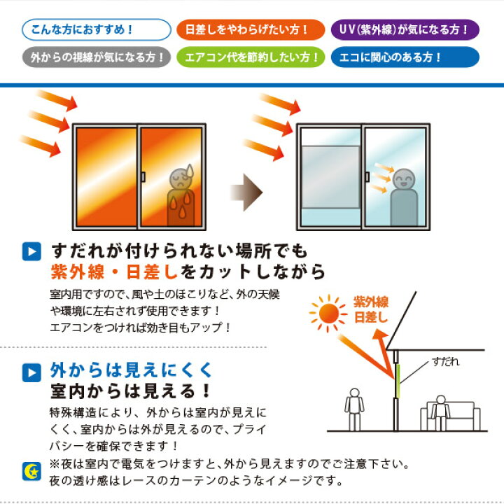 楽天市場 日よけ 洋風すだれ スリムホワイト90 白 室内用 窓貼りタイプ 約幅90 高さ0cm 制作可能サイズ約幅90 高さ195cm 窓貼りテープ付き フリーカット 窓貼りシート 目隠しシート 窓に貼るシート 明るい 台風でも飛ばない 萩原 四季物ひろば