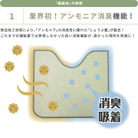 消臭機能付き洗えるトイレマット極美爽約65×60cmい草風畳調マット洗えるマット便所マットグリーン洋式トイレマット和風和モダン介護保育オムツトレーニング子供キッズ