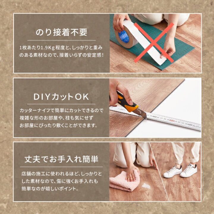 楽天市場】置くだけ本格フロアタイル 防炎 抗菌 50×50cm 