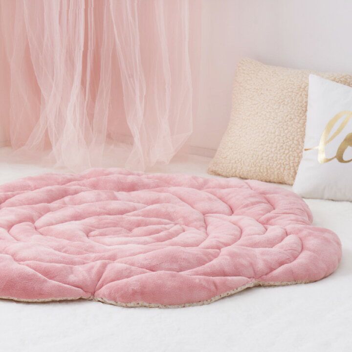 楽天市場 バラの形のかわいいクッションラグ ローズ 約1rcm 丸形 ラグマット ラグ とろける肌触り ダイカットラグ ベージュ ピンク 薔薇雑貨 姫系 インテリア雑貨 子供部屋 女の子 娘 かわいい 薔薇 一人暮らし プレゼント 誕生日 萩原 四季物ひろば