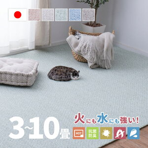 【マラソン中★5%クーポン有】火にも水にも強い カーペット 防炎 防汚 PS-700 5色 【3畳/4.5畳/6畳/8畳/10畳】【江戸間】帖 タフト 絨毯 防ダニ 抗菌 撥水 無地柄 キッズ 子供部屋 ラグ 業務用 保