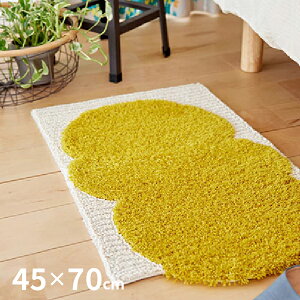 【マラソン中★5%クーポン有】防ダニ 日本製 変形マット 約45×70cm カボチャクモマット 滑り止め付き イエロー かぼちゃ くも
