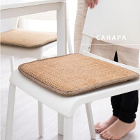 竹シートクッションカナパ2約40×40cmバンブー座布団ひも付き四角ダイニングチェアクッション夏用アジアン
