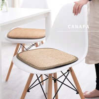竹バテイクッションカナパ2約40×38cmバンブー座布団ひも付き四角ダイニングチェアクッション馬蹄夏用アジアン