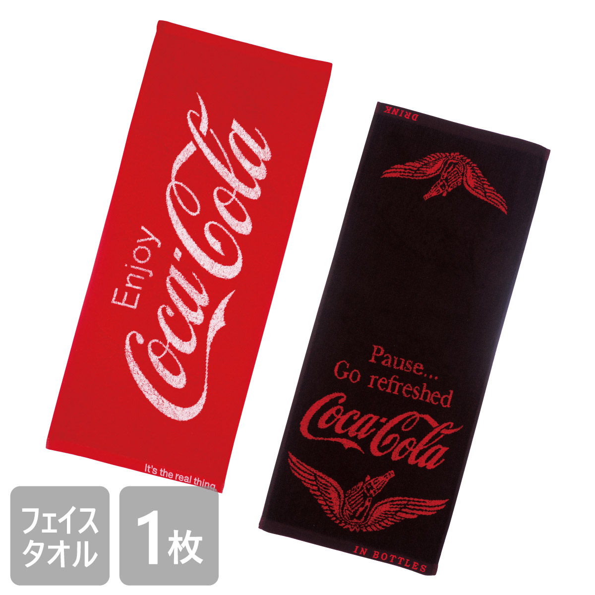 楽天市場】コカ・コーラ フェイスタオル 34×80cm Coca・Cola グッズ 綿 