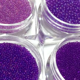 ガラス玉セットG 4色セット ネイル レジン 封入 紫系 パープル 透明 グラデーション つぶつぶ