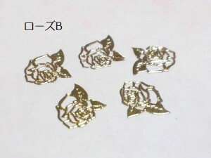 (10枚セット)ローズのメタルパーツB 薔薇 ゴールド お花 バラ フラワー レジン封入 ネイル ハンドメイド