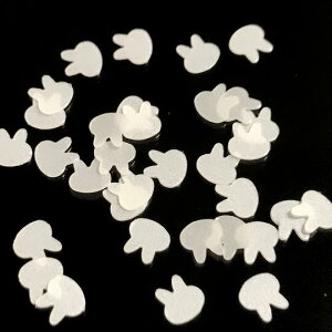 うさぎのホログラムX アイボリー 白 ホワイト 兎 ウサギ レジン封入 ラビット パーツ ハンドメイド