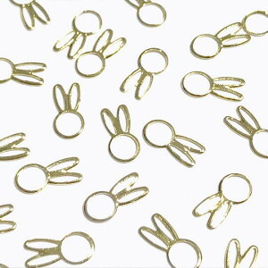 (10個セット)うさぎ デコパーツ ラビット ゴールド 兎 バニー ウサギ レジン封入 ネイル 貼り付け ハンドメイド