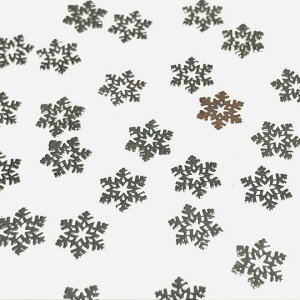 (10枚セット)クリスタルのメタルパーツS シルバー 雪の結晶 冬モチーフ 薄型 貼り付け レジン ハンドメイド