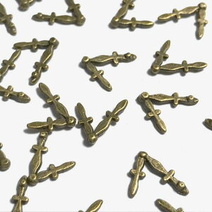 (10個セット)時計の針のチャーム 小さめ 金古美 時間 長針 短針 パーツ ハンドメイド ハンドメイドアクセサリー