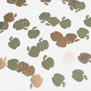 (10枚セット)リンゴのメタルパーツB 林檎 果物 アップル りんご フルーツ レジン封入 ゴールド ハンドメイド 白雪姫 ファンタジー