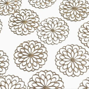 (2個セット)フラワーのメタルチャームB 花 透かしパーツ 高品質 和風モチーフ ライトゴールド パーツ ハンドメイド