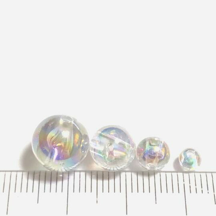 楽天市場 約10g オーロラカラーのアクリルビーズ ラウンド シャボン玉 サイズミックス 手芸パーツ ハンドメイド 色彩キューブ