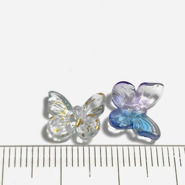 楽天市場】（12個セット）蝶のガラスチャーム 新色 グラデーション 