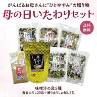 送料無料 母の日いたわりセット 味噌汁の具5種（たっぷり野菜 あさり 国産きのこ めかぶとたっぷりネギ …