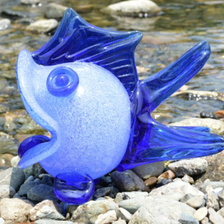 楽天市場】琉球ガラス 金魚灰皿 青/水 池宮城善郎（煌き工房） 琉球 