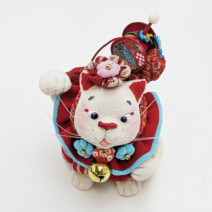 楽天市場】古布創作人形 ミニミニ招きにゃんこ 上原装子作 招き猫人形 