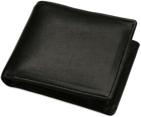 日本製 本革利用 マイスター匠 財布 二つ折り札入れ 黒色 11.5×10cm