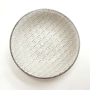 薬味皿 小皿 11cm グレー マット 醤油皿小皿 和食器 おしゃれ 業務用 美濃焼 日本製 青海波 古代粉引