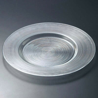 ガラス 皿 33.5cmリムプレート イマージュガラス プレート 大皿 おしゃれ 業務用 食器 パスタ皿 ガラス 皿 30cm以上