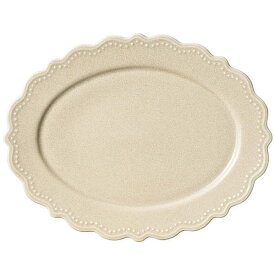 お皿 28cm 楕円皿 アポワス クリームおしゃれ かわいい オーバルプレート お皿 アンティーク風 食器 パスタ皿 業務用 美濃焼