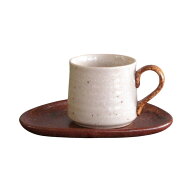 美濃焼 コーヒーカップ&ソーサー ナチュラル 小さめ 陶器製 カフェ食器 来客用 業務用 食洗機・電子レン…