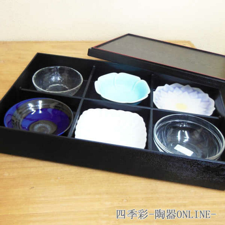 楽天市場】松花堂 弁当箱 6つ仕切り皿 風セット : 四季彩-陶器ONLINE-