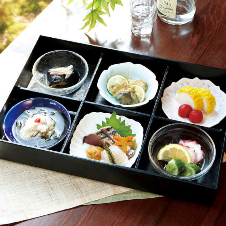 楽天市場】松花堂 弁当箱 6つ仕切り皿 風セット : 四季彩-陶器ONLINE-