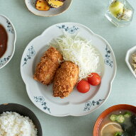 スタジオエム 梅花 6寸皿 19cm STUDIO M スタジオm マルミツポテリ 和食器 オーバル 輪花 梅の花 丸 楕円…