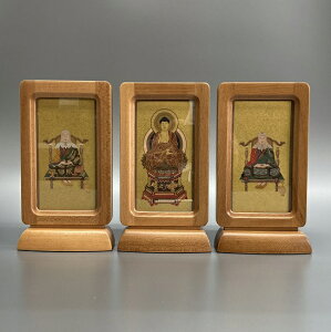 スタンド掛軸(極小)けやき三幅セット