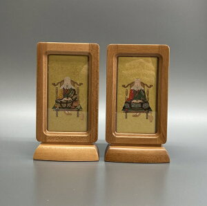 スタンド掛軸(極小)けやき脇侍2本セット